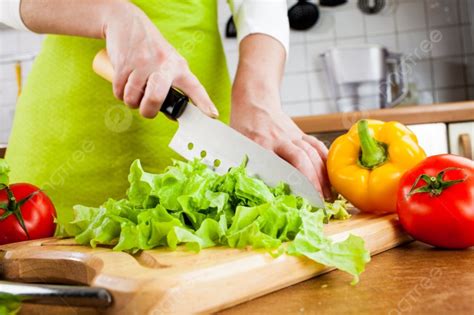 Woman Rsquos Hands Cutting Lettuce Background And Picture For Free