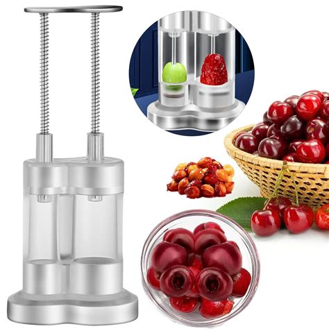 Hariumiu Double Needle Cherry Pitter Stainless Steel Cherry Pitter Tool