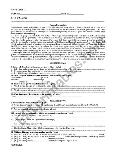 Green Packaging Reading Text Esl Worksheet By Tahar Jabri