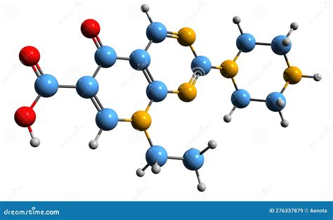 D Image Of Pipemidic Acid Skeletal Formula Cartoondealer