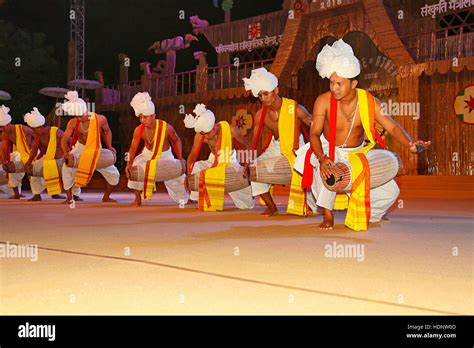 Manipur Dancers Performing Dhol Cholam Traditional Dance Of Manipur