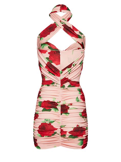 Magda Butrym Twisted Mini Kleid Eu Pink Print Eu