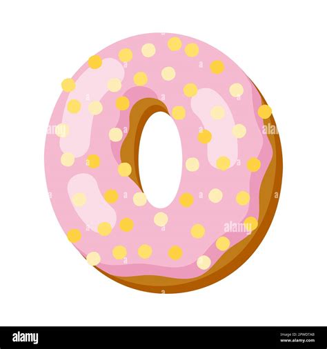 Letter O In Donut Font Vector Illustration Stock Vector Image Art Alamy