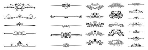 Decorative Calligraphic Line Art Corner Border Design Elements 22669520