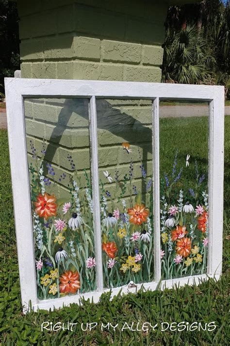 Old Painted Window Sold But You Can Custom Order Your Own Window Ideas Wall Art Vintage Painted