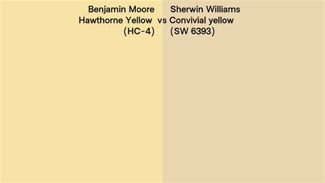 Benjamin Moore Hawthorne Yellow HC 4 Vs Sherwin Williams Convivial