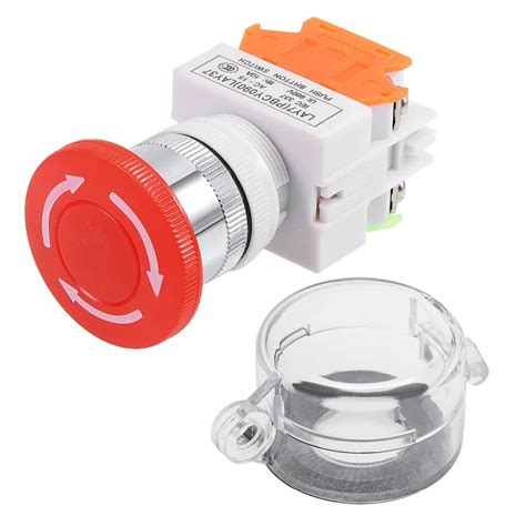 Uxcell Mm Switches Mounting Hole Latching Emergency Stop Push Button