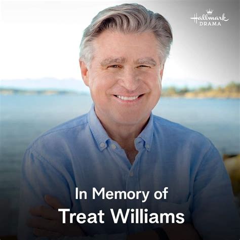 An Older Man Smiling With The Words In Memory Of Treat Williams