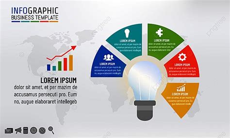 Ilustrasi Vektor Template Infografis Bola Lampu Untuk Konsep Ide Bisnis