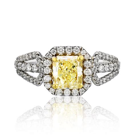 Cushion Cut Natural Yellow Diamond Engagement Ring – The Diamond Channel