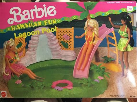 1990s Mattel Barbie Hawaiian Fun Lagoon Pool 7260 New In Open Box