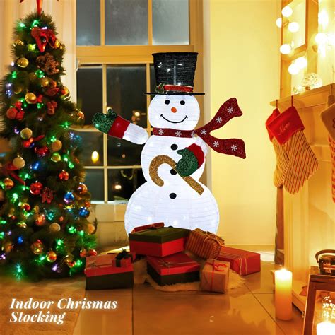 4 Ft Outdoor Christmas Decorations Lighted Pop Up Snowman With Led