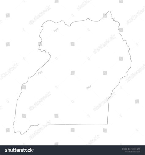 Uganda vector country map outline - Royalty Free Stock Vector ...