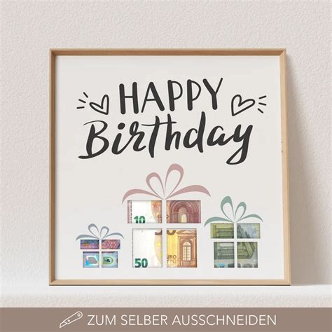 Geldgeschenk Geburtstag Happy Birthday Poster Geld Etsy De