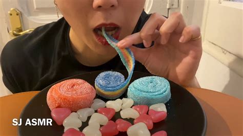 Asmr Heart Jelly Beans And Sour Jelly Eating Sound Mukbang 젤리 And 신맛젤리 먹방