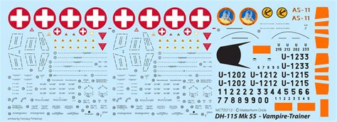 De Havilland Dh Vampire Trainer Decals Matterhorn Circle Mc