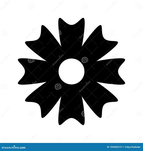 Flower Black Icon In Trendy Flat Style Isolated On White Background