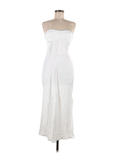 Zara 100 Viscose Solid White Cocktail Dress Size M 37 Off Thredup