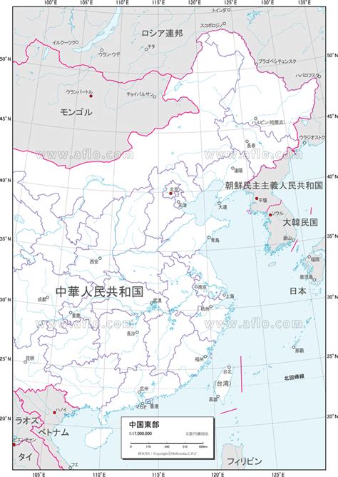 中国東部 白地図 ベクター地図素材のダウンロード販売 アフロモール