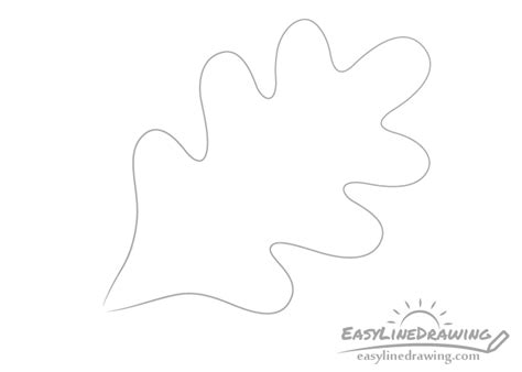 How to Draw an Oak Leaf Step by Step - EasyLineDrawing