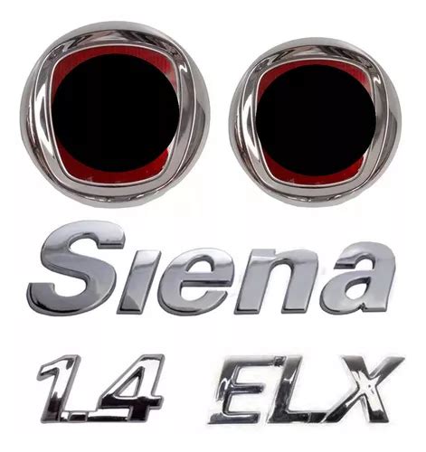 Kit De Emblemas Fiat Siena Elx 1 4 Grade E Mala 05 08