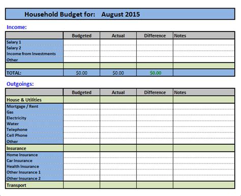 Google Sheets Monthly Household Budget Template Createdolf