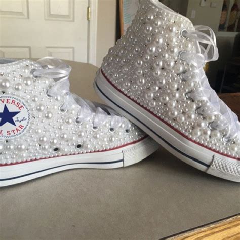 Converse Novia Zapatillas Bling And Perlas Custom Converse Etsy Boda