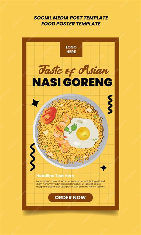 Premium Vector Nasi Goreng Vector Template Poster