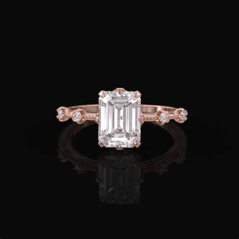 Emerald Cut Engagement Ring 2 Carat Moissanite 8 5x6 5mm And 4 Etsy