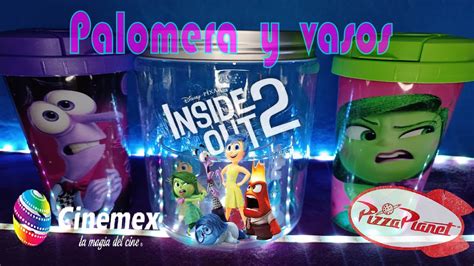 Vasos Y Palomera Intensamente Pixar Disney Palomera Emociones