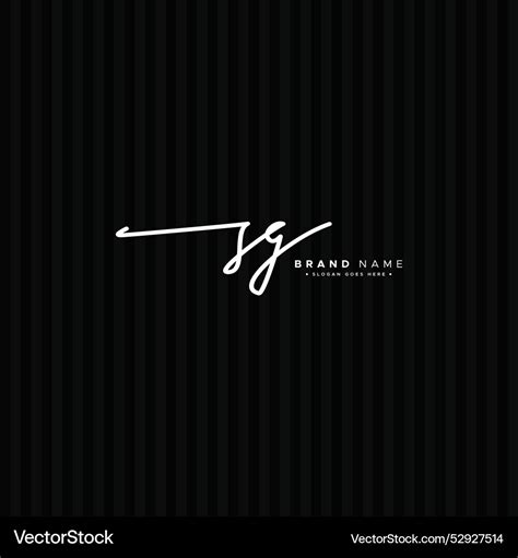 Handwritten Signature Logo For Initial Letter Sg Vector Image