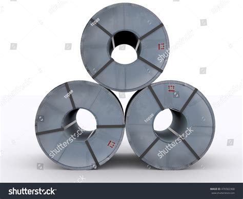 steel coils isolated  rendering stock illustration