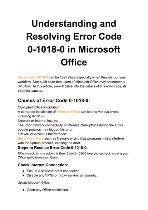 Ppt Understanding And Resolving Error Code In Microsoft