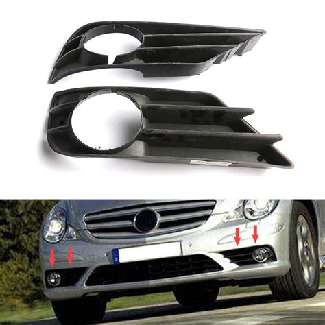 Pair Front Bumper Fog Lamp Grille For Mercedes Benz R350 R500 R550 R63