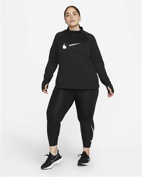 Nike Swoosh Run Womens 7 8 Length Mid Rise Running Leggings Plus Size