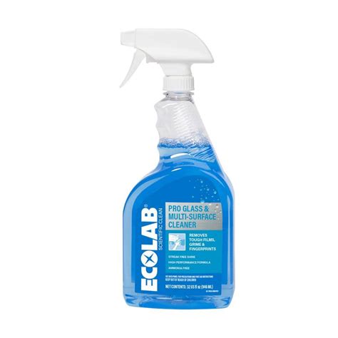 Ecolab 32 Fl Oz Pro Glass Cleaner And Multi Surface Cleaner Spray Bottle 7700449 The Home Depot