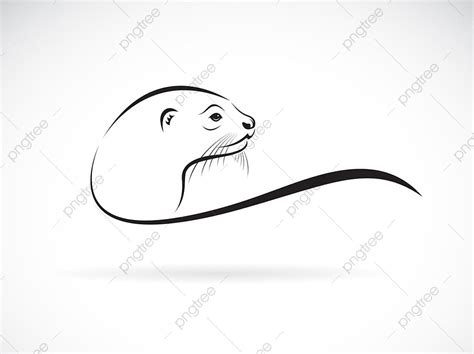 Otter Vector Design Images Vector Of Otter Head Design On White