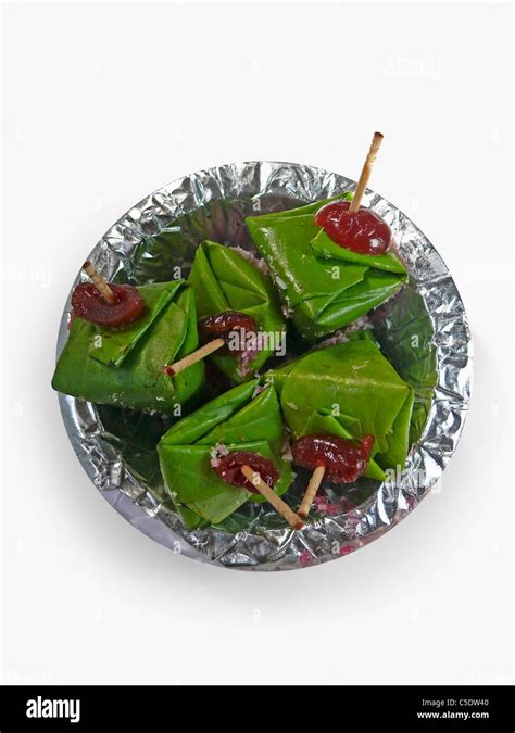 Betel Quid, Gulkand in betel leaves, Paan preparations, Pune Stock ...