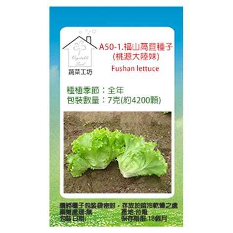 蔬菜工坊 A50 1福山萵苣種子桃源大陸妹 Pchome 24h購物