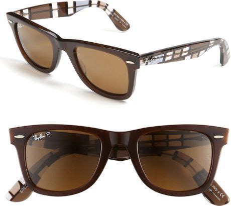 Ray-ban Wayfarer Polarized 54mm Sunglasses in Brown (brown/ gradient ...