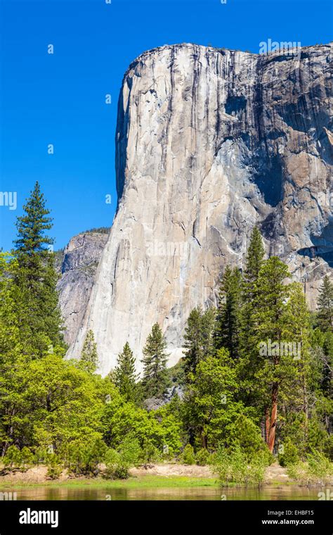 Yosemite National Park El Capitan With The Merced River Flowing Through The Yosemite Valley