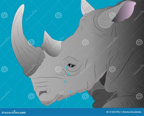 Crying Rhinoceros Stock Vector Illustration Of Thick 21363796