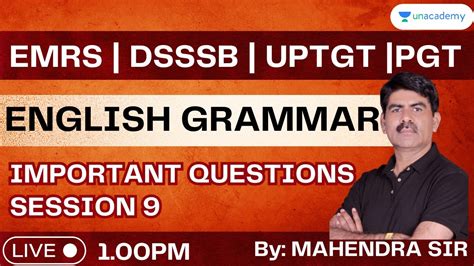 UPTET DSSSB2023 EMRS2023 English Grammar Important Question Session 9