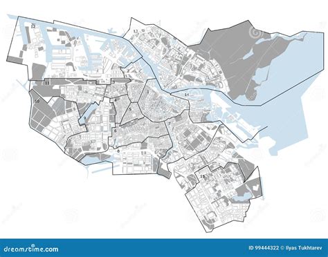 Mapa De La Ciudad De Amsterdam Pa Ses Bajos Ilustraci N Del Vector