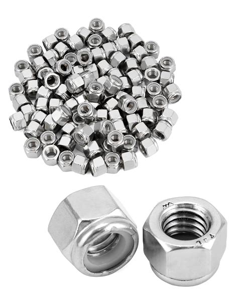 Qwork Stainless Steel Insert Hex Lock Nuts Pcs Hex Drive