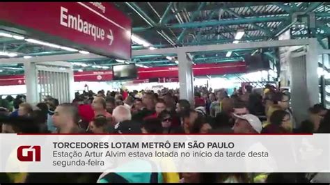 Vídeo Torcedores Lotam Estação De Metrô Em São Paulo Últimas Notícias G1