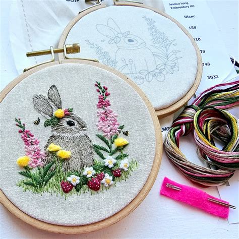 Berry Patch Bunny Hand Embroidery Kit The Whimsical Workshop Llc