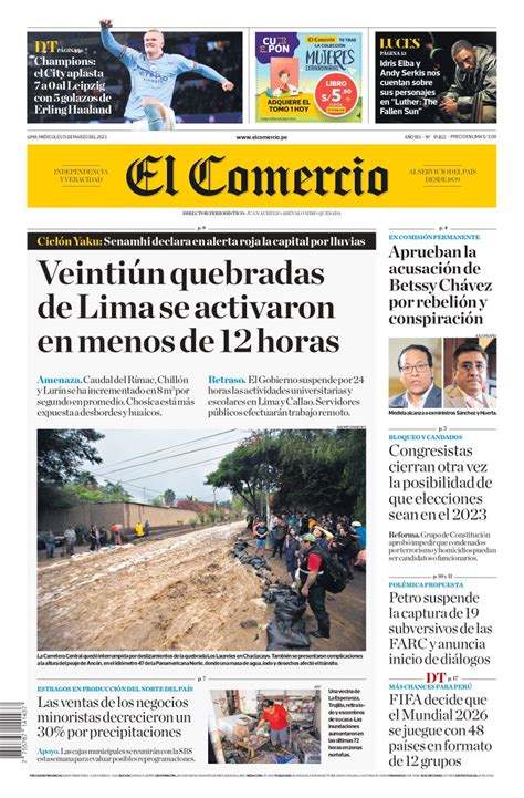 El Comercio on Twitter Buen día Hoy en PORTADA de El Comercio