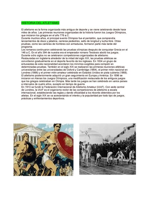 Historia Del Atletismo Historia Del Atletismo El Atletismo Es La