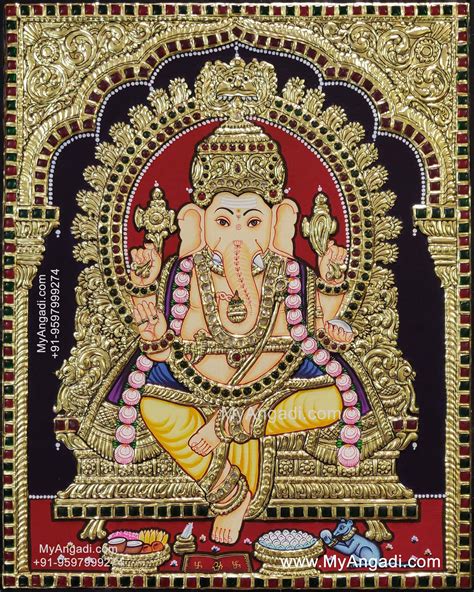 Ganesha Tanjore Painting In Tanjore Painting Painting Ganesha